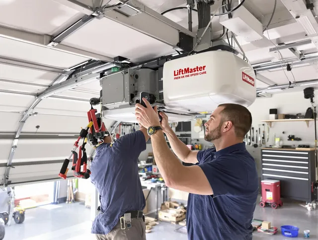 Lake Elsinore Garage Door Repair technician performing advanced diagnostics on garage opener in Lake Elsinore