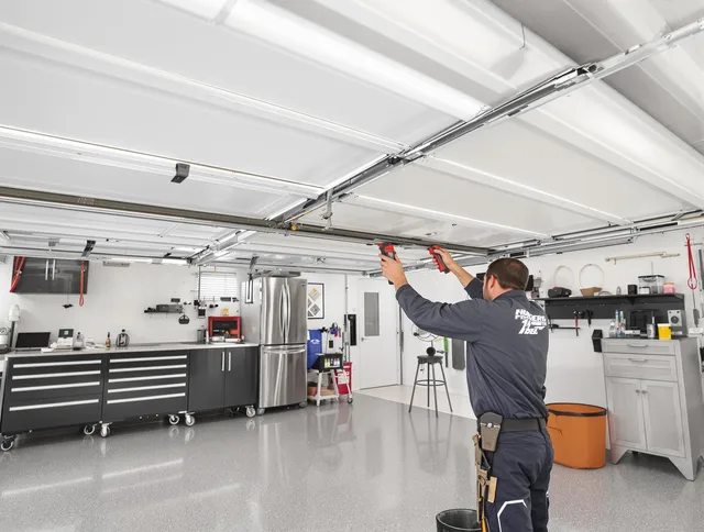 Overhead garage door repair service by Lake Elsinore Garage Door Repair in Lake Elsinore
