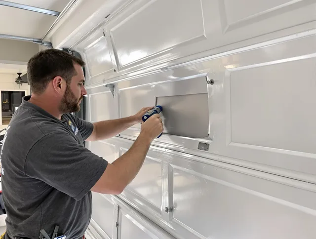 Garage door panel repair by Lake Elsinore Garage Door Repair in Lake Elsinore